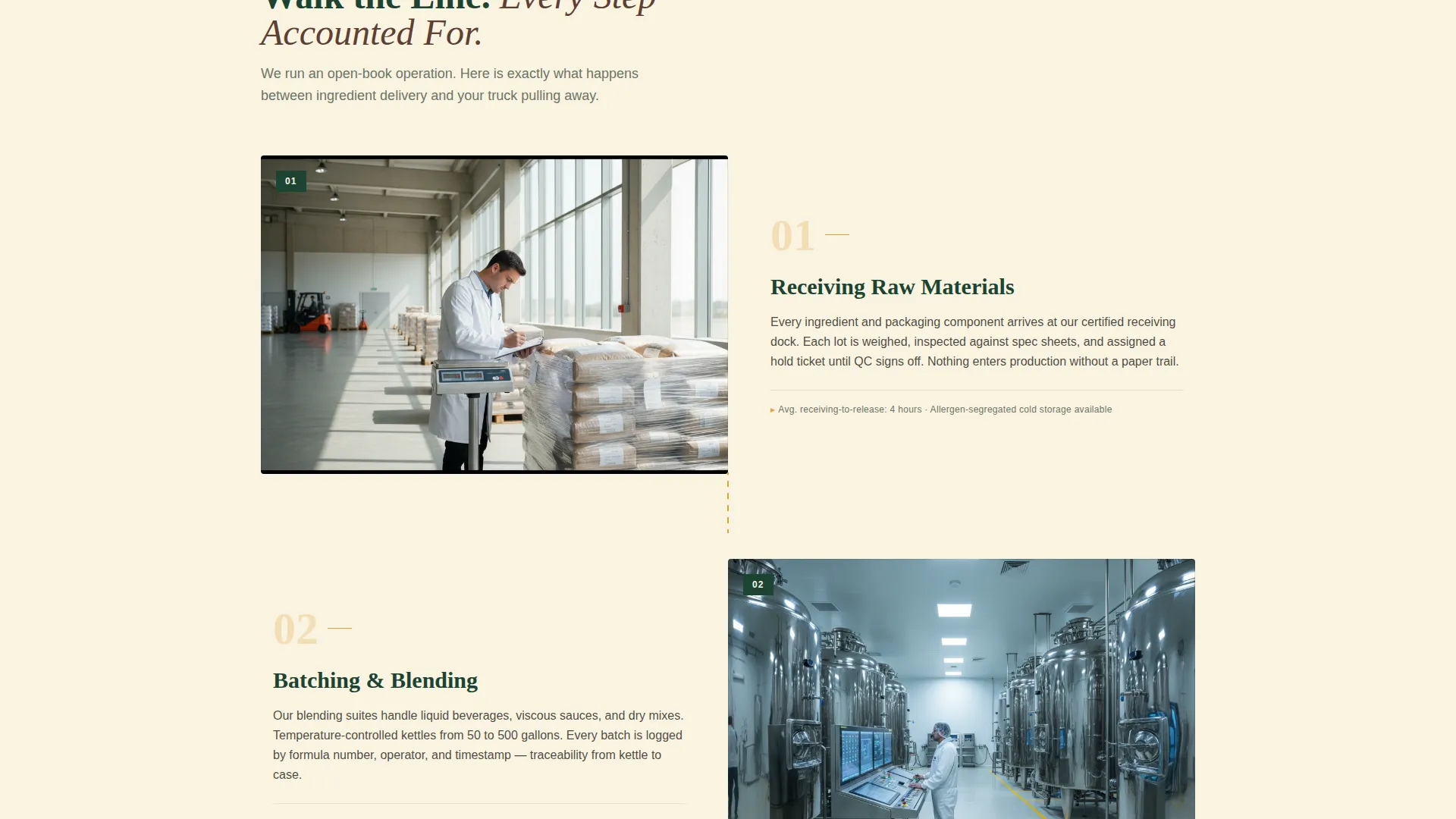 Co-Packing Landing Page Template for Food & Beverage