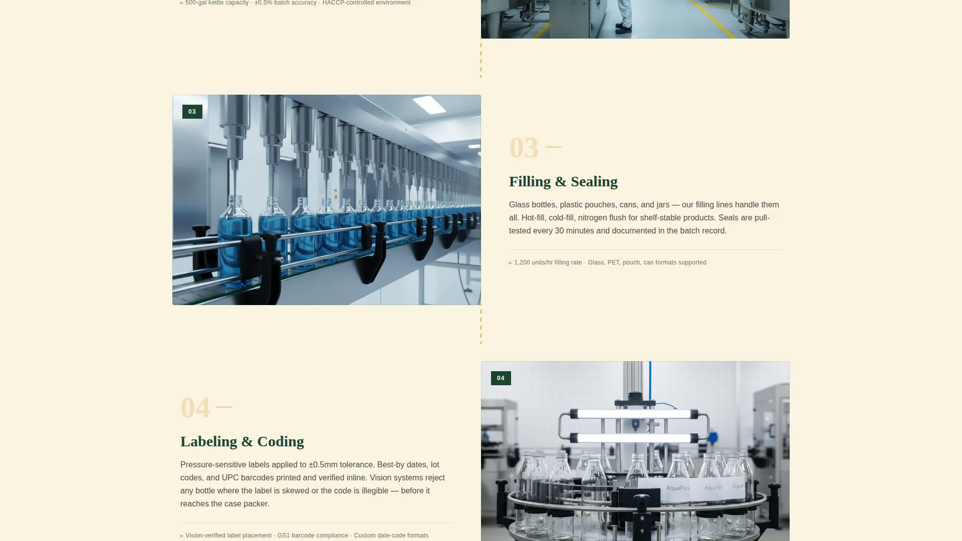 Co-Packing Landing Page Template for Food & Beverage
