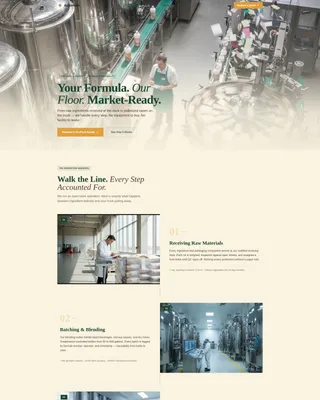 Co-Packing Landing Page Template for Food & Beverage