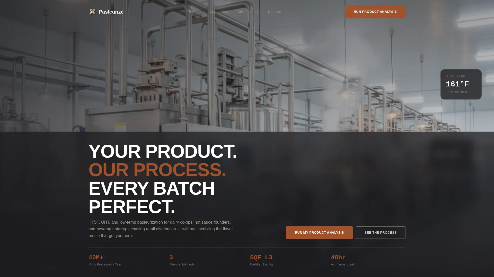 Food & Beverage Heat Treatment Landing Page