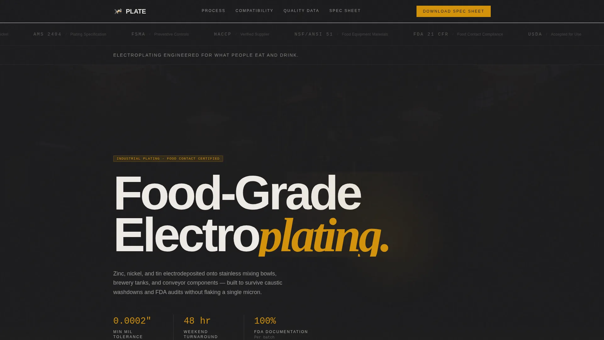 Food & Beverage Manufacturing Privacy Policy Website Template