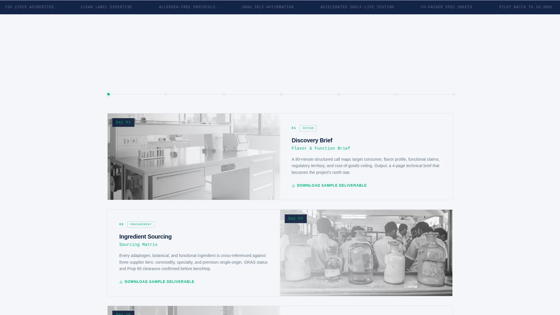 Food & Beverage Prototyping Lab Landing Page Template