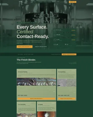 Food & Beverage Surface Finishing Landing Page