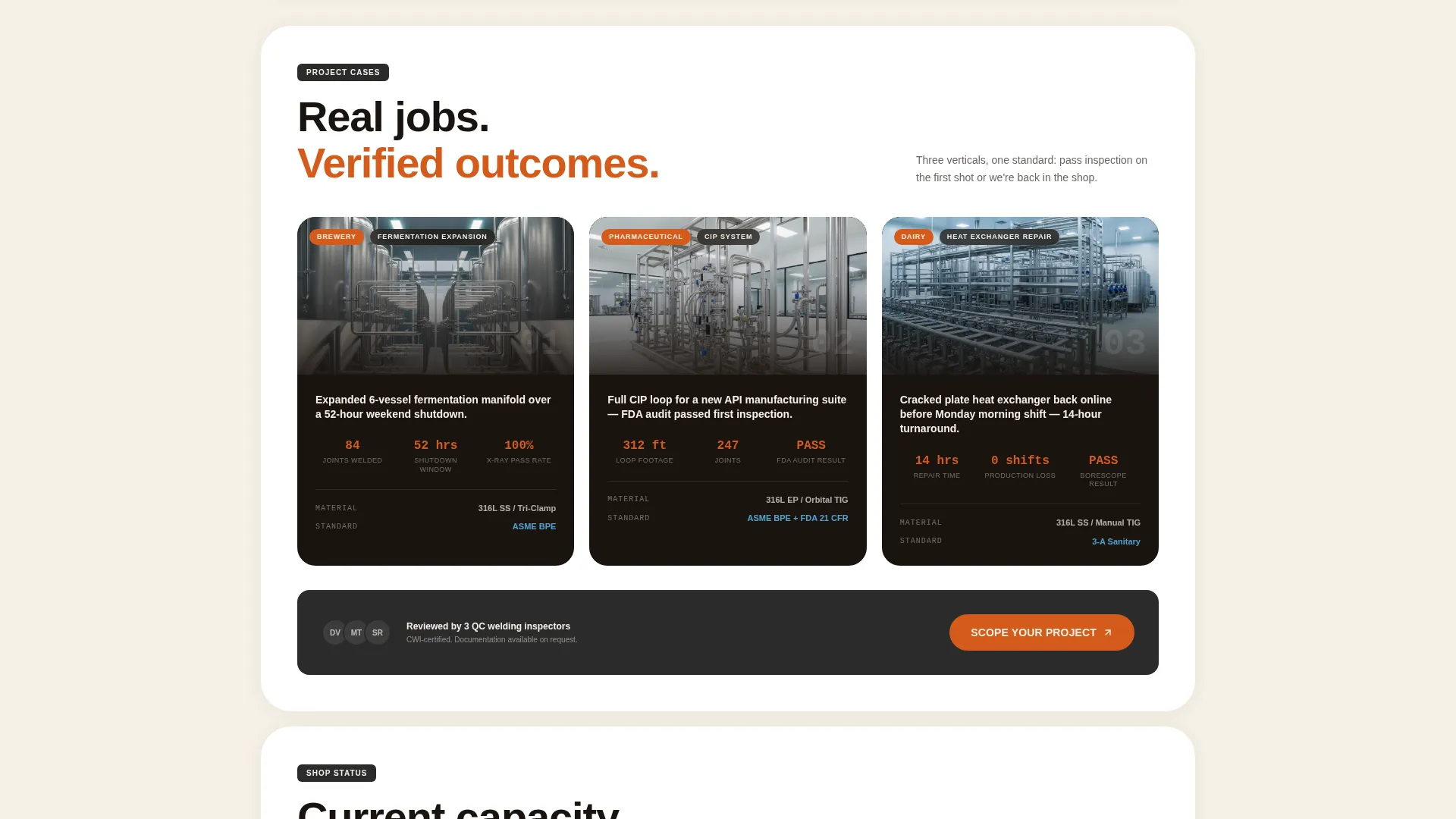 Food & Beverage Manufacturing Maintenance Website Template