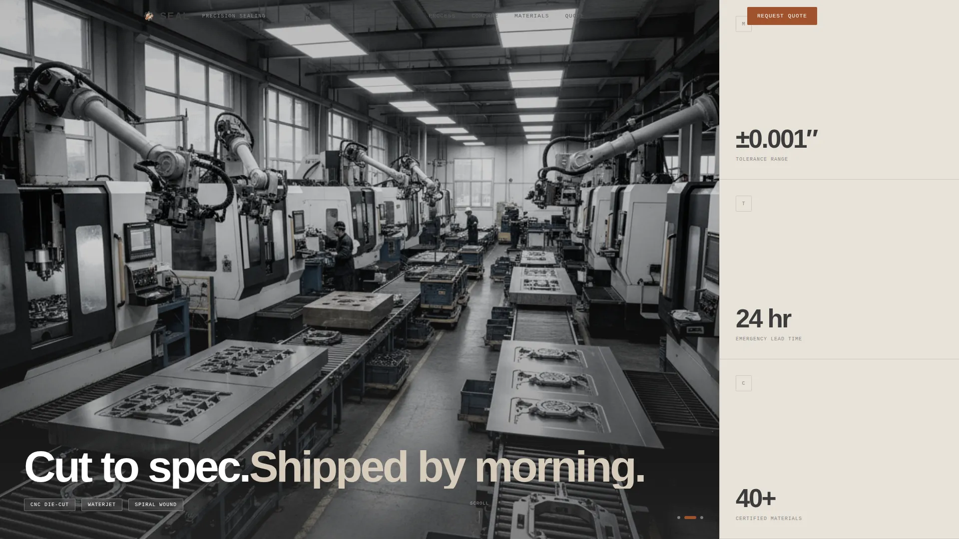 Precision Gasket Manufacturer Landing Page Template