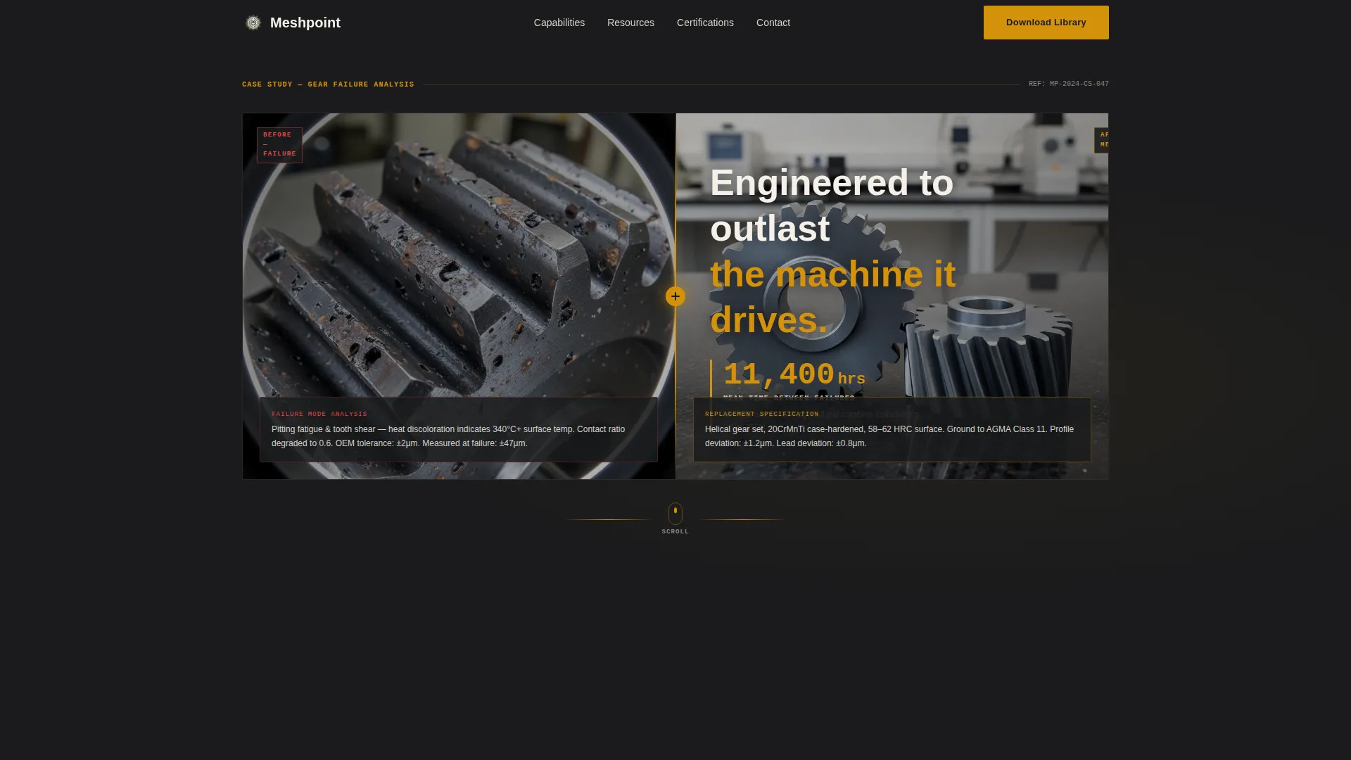 Precision Gear Manufacturer Landing Page Template