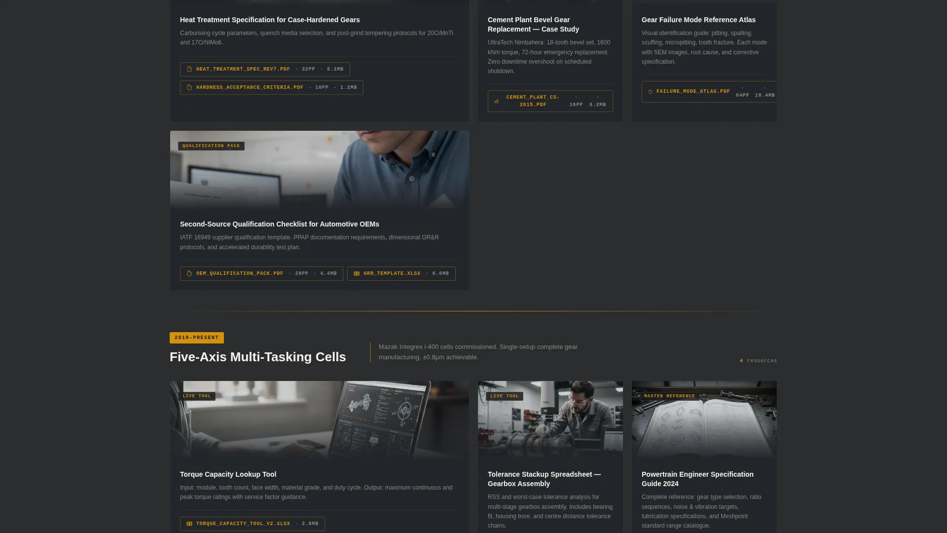 Precision Gear Manufacturer Landing Page Template