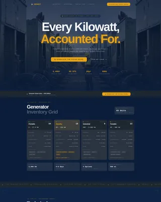Industrial Generator & Power Equipment Landing Page