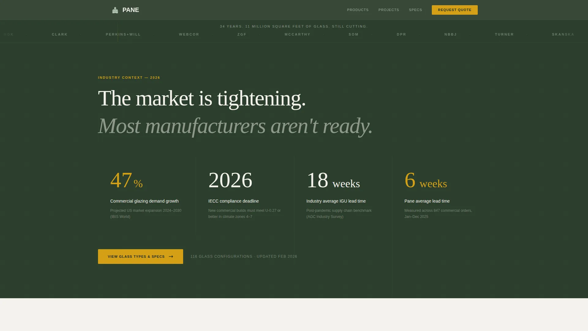 Glass Manufacturer Landing Page Template