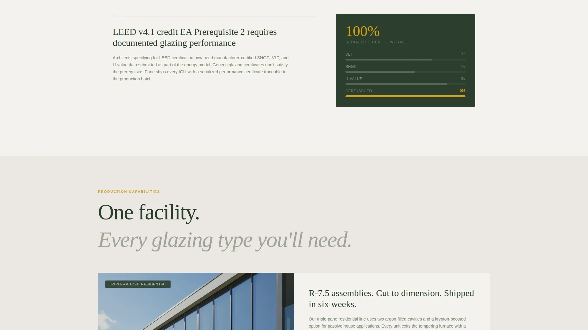 Glass Manufacturer Landing Page Template