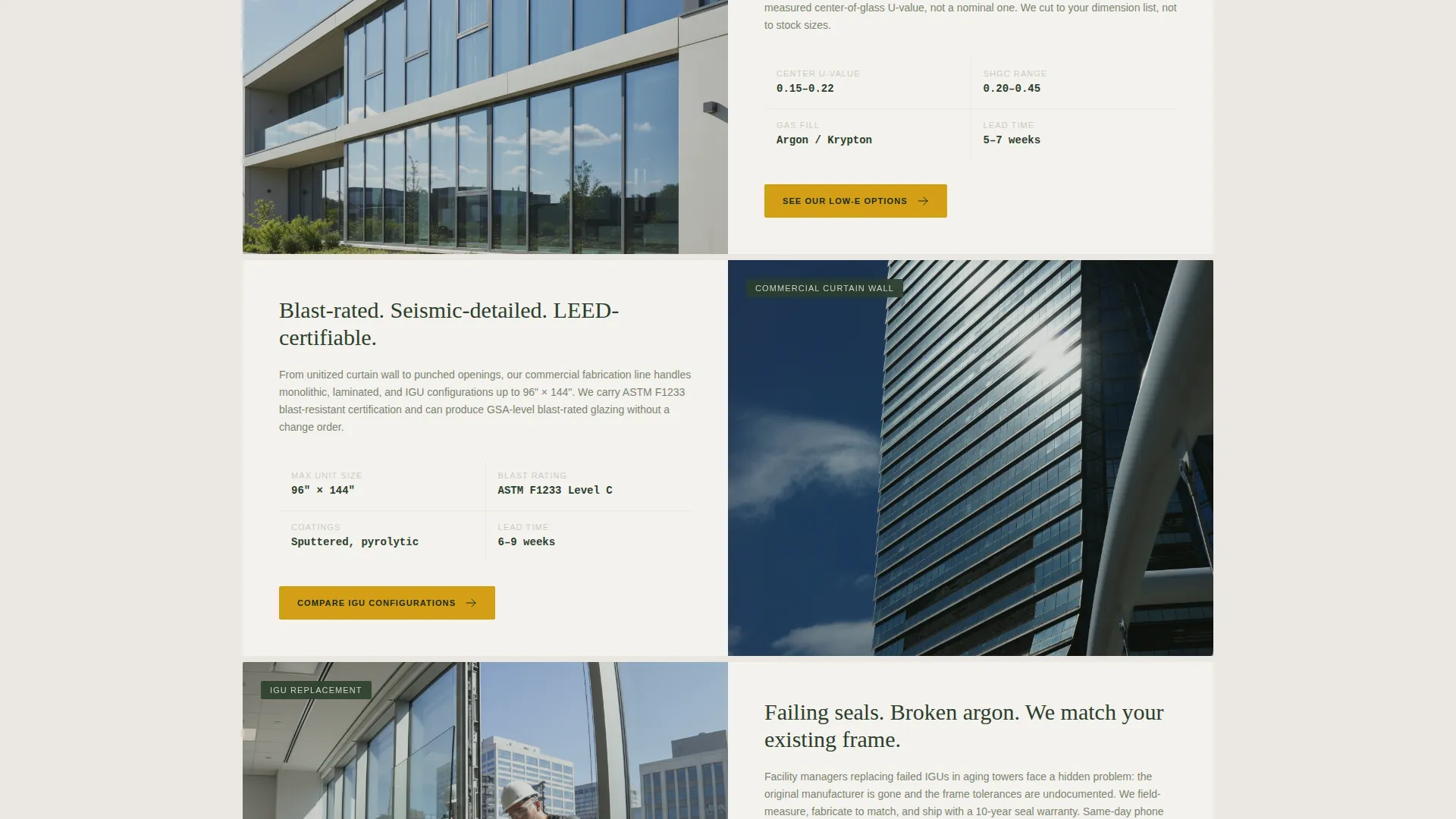 Glass Manufacturer Landing Page Template