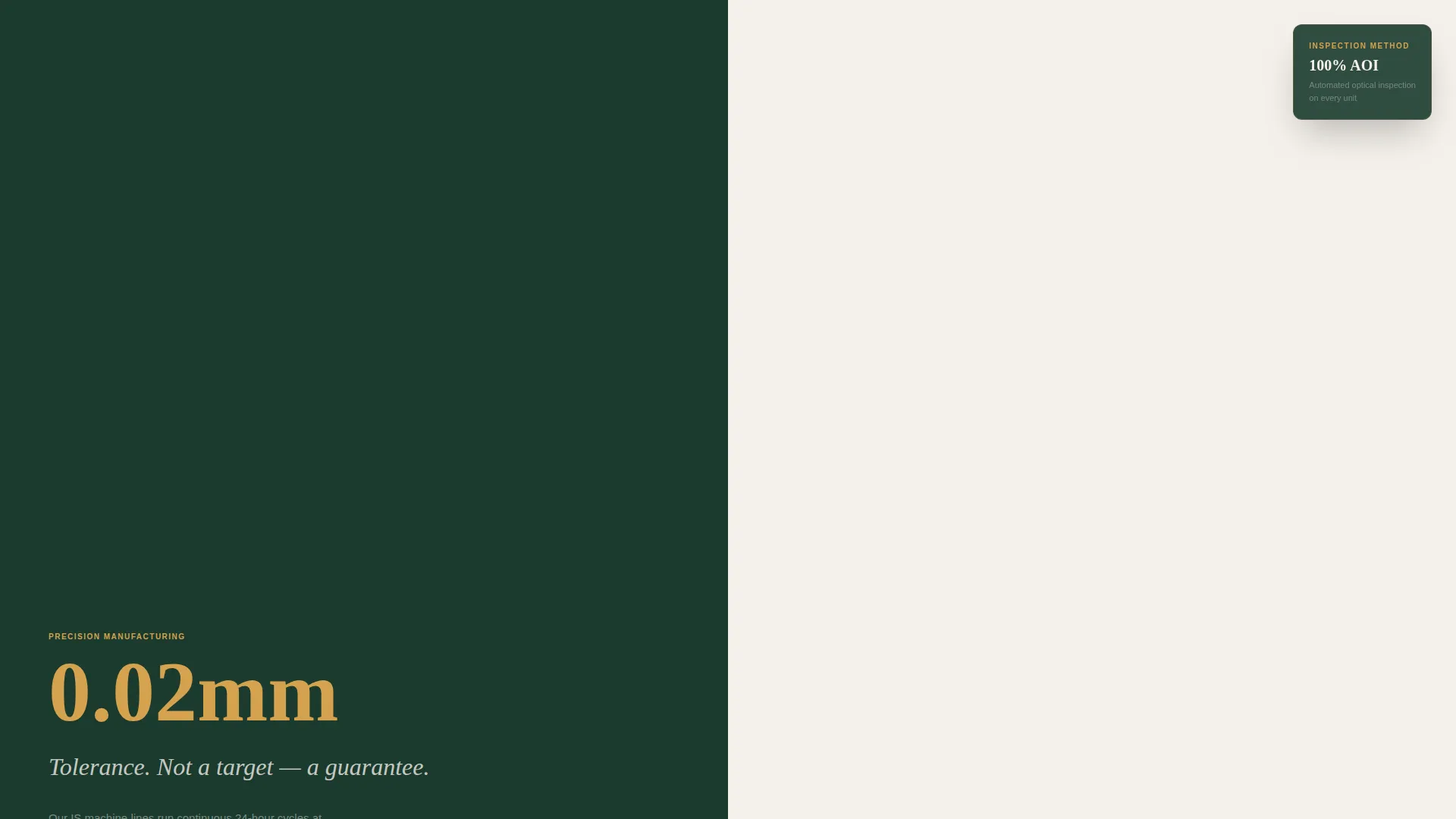 Glass Bottle Manufacturer Landing Page Template