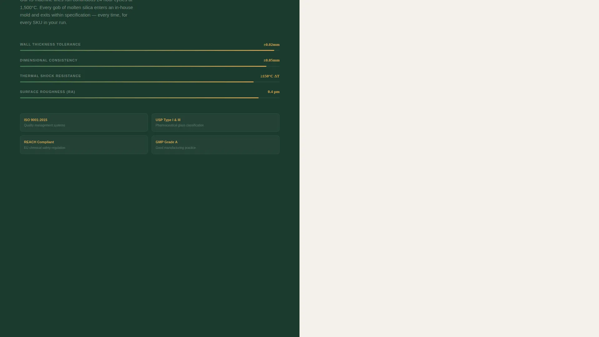 Glass Bottle Manufacturer Landing Page Template