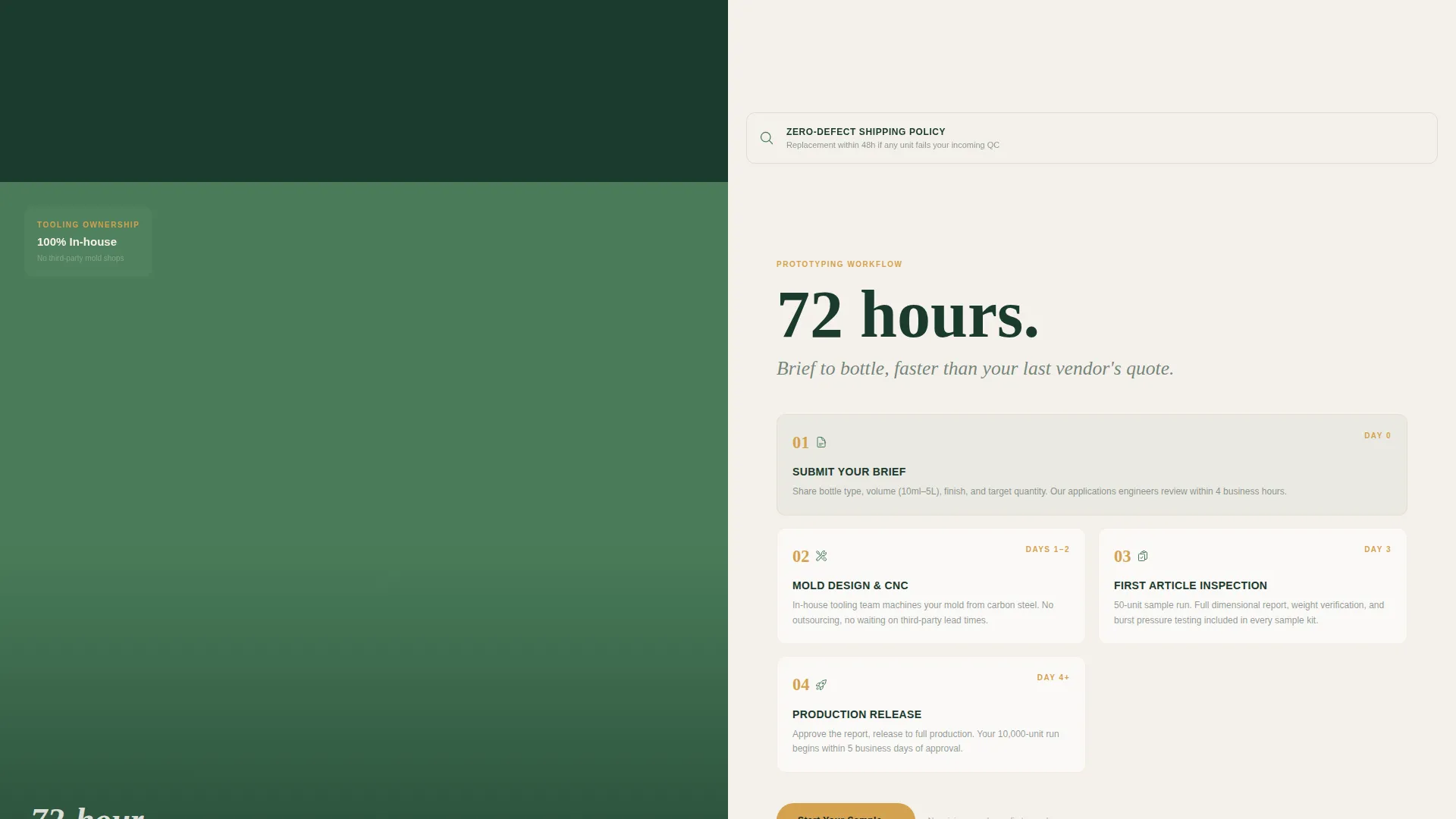 Glass Bottle Manufacturer Landing Page Template