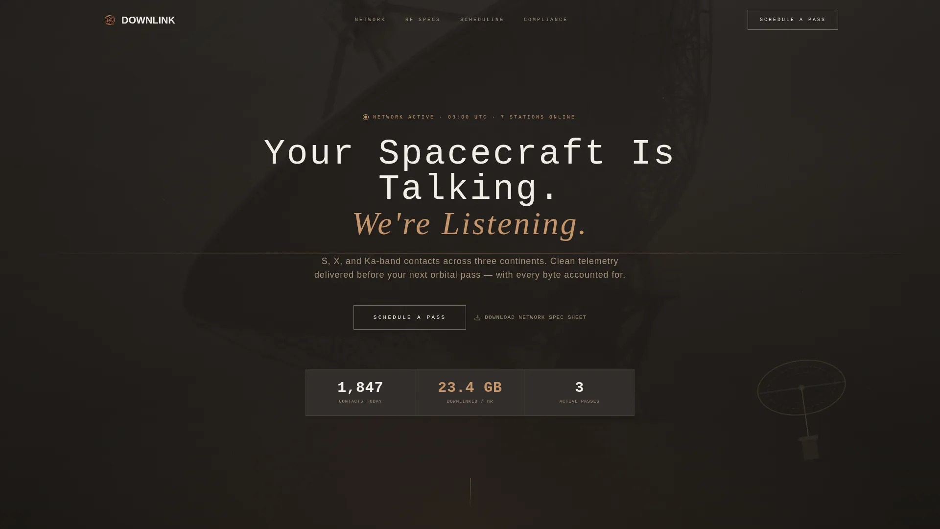 Ground Station Operator Landing Page Template