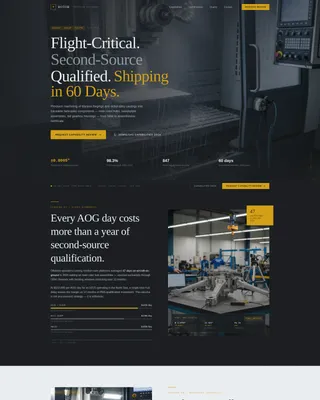 Precision Aerospace Helicopter Parts Landing Page Template