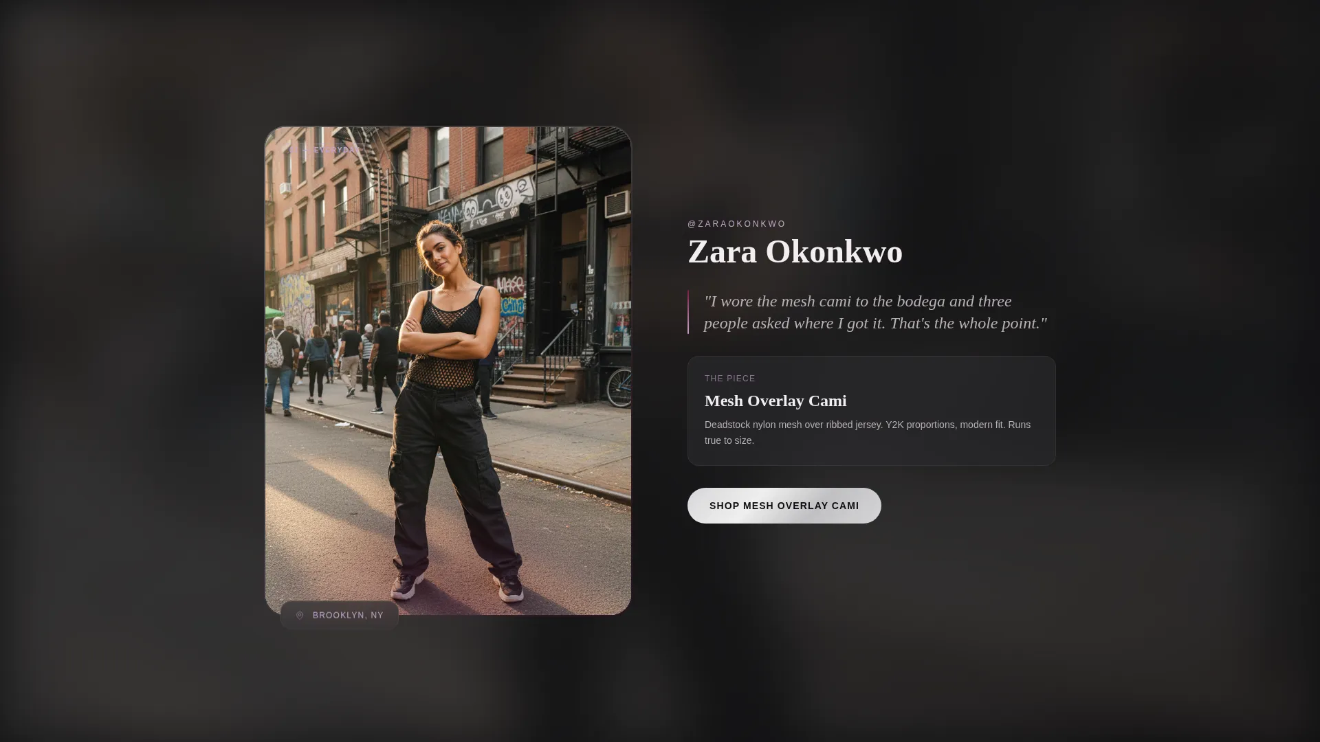 Y2K Fashion Landing Page Template | Immersive Creator Spotlight