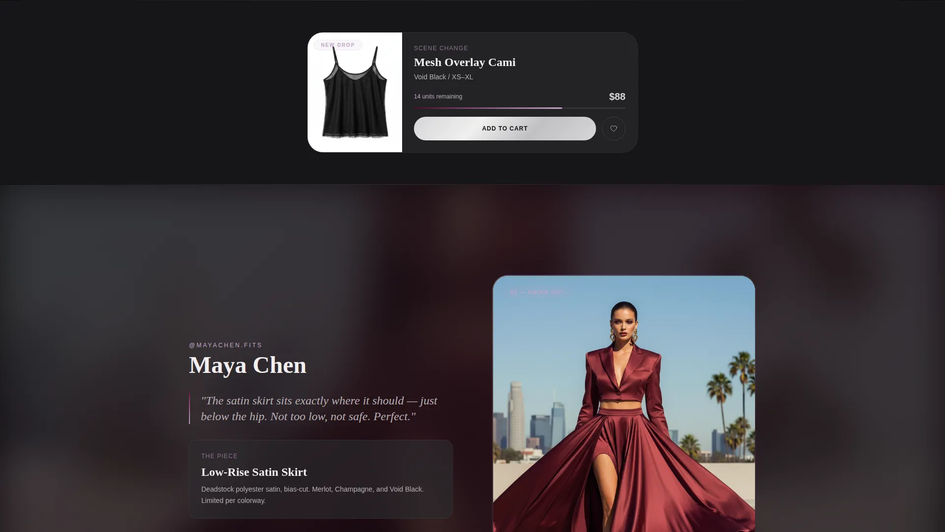 Y2K Fashion Landing Page Template | Immersive Creator Spotlight