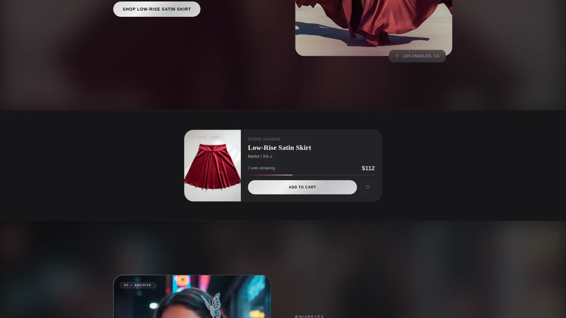 Y2K Fashion Landing Page Template | Immersive Creator Spotlight