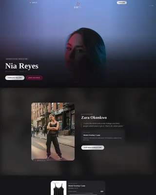 Y2K Fashion Landing Page Template | Immersive Creator Spotlight