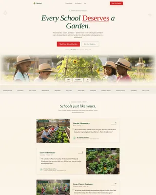 School Garden Landing Page Template for Programs