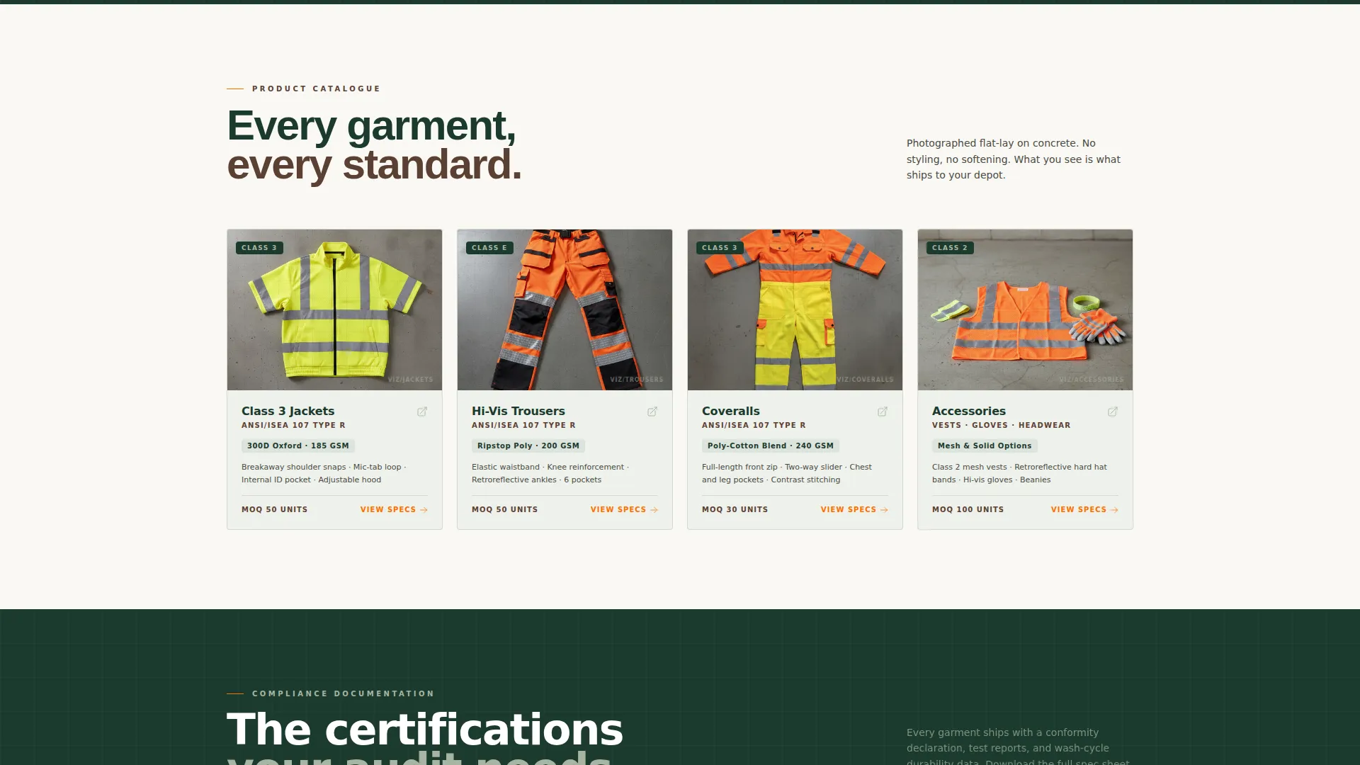 High-Visibility Safety Clothing Landing Page Template