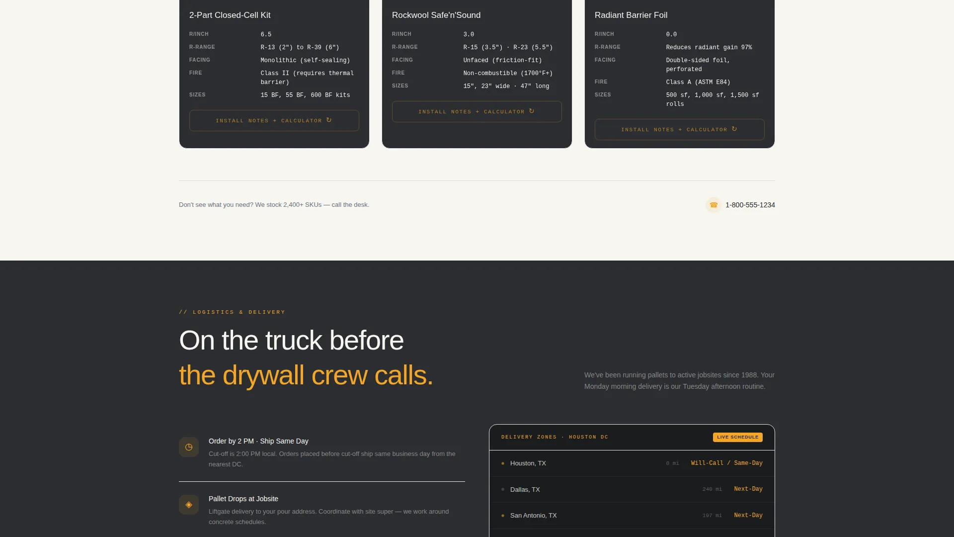 Insulation Supplier Landing Page Template