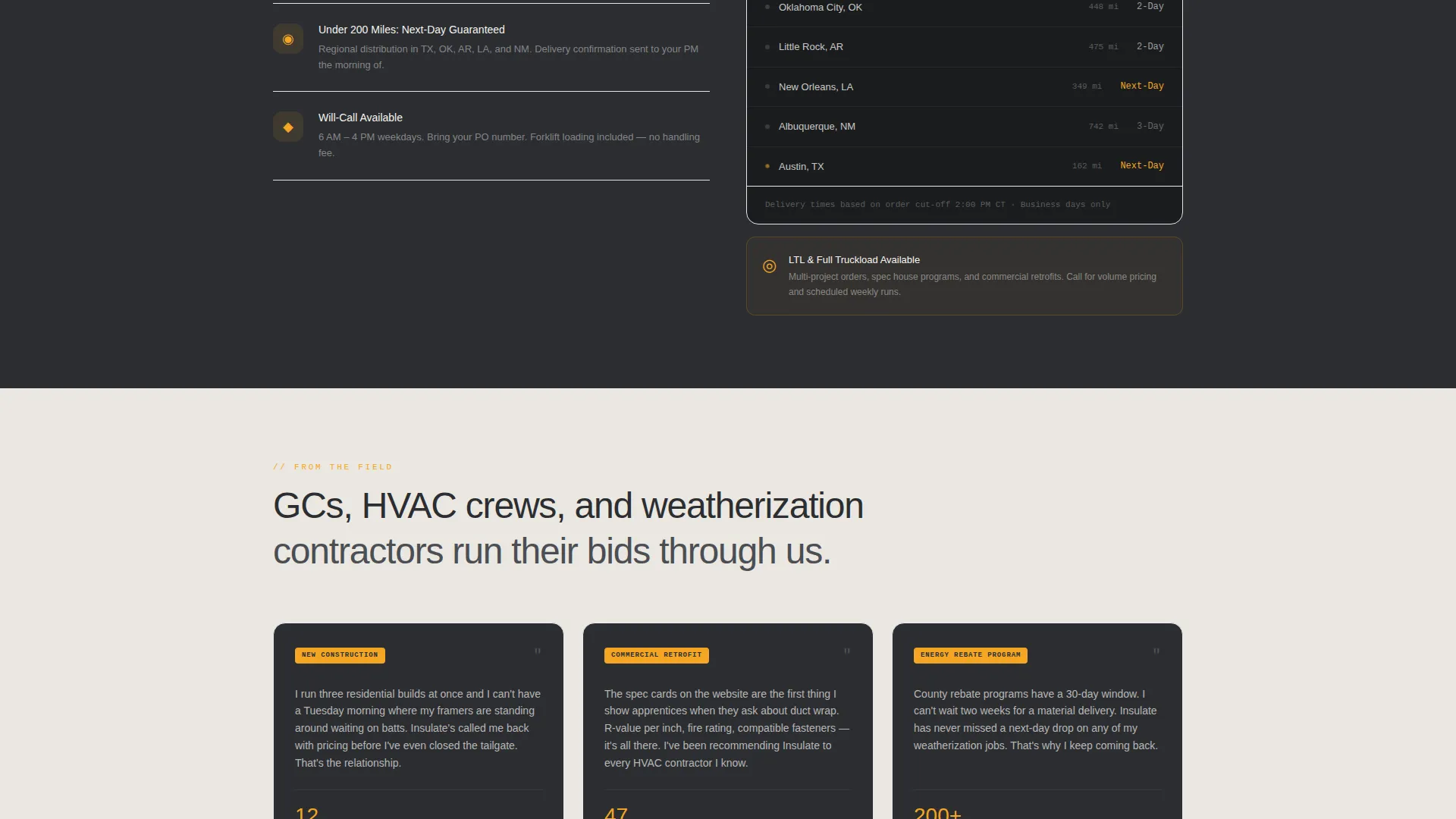 Insulation Supplier Landing Page Template
