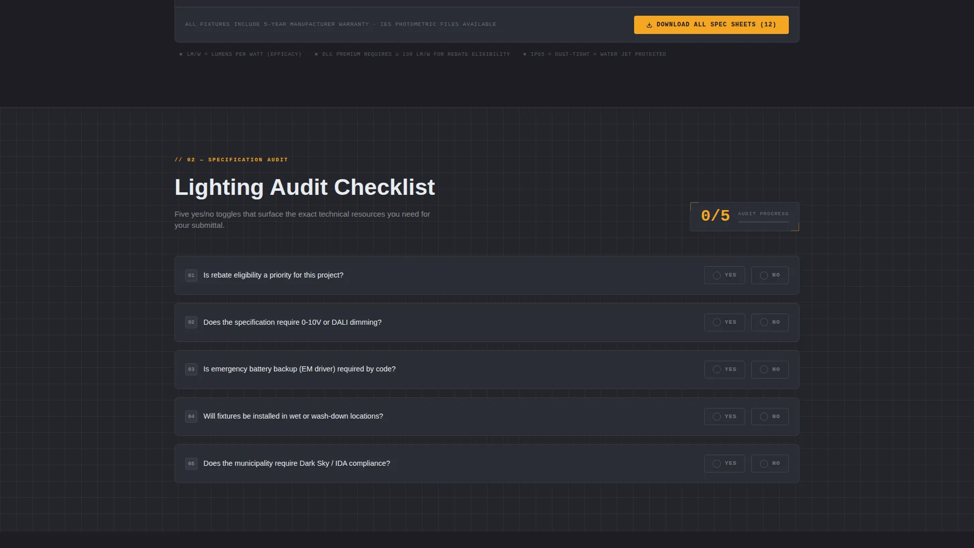 LED Lighting Manufacturer Landing Page Template