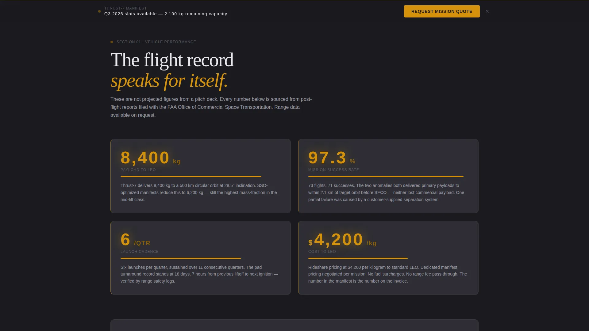 Launch Vehicle Company Landing Page Template