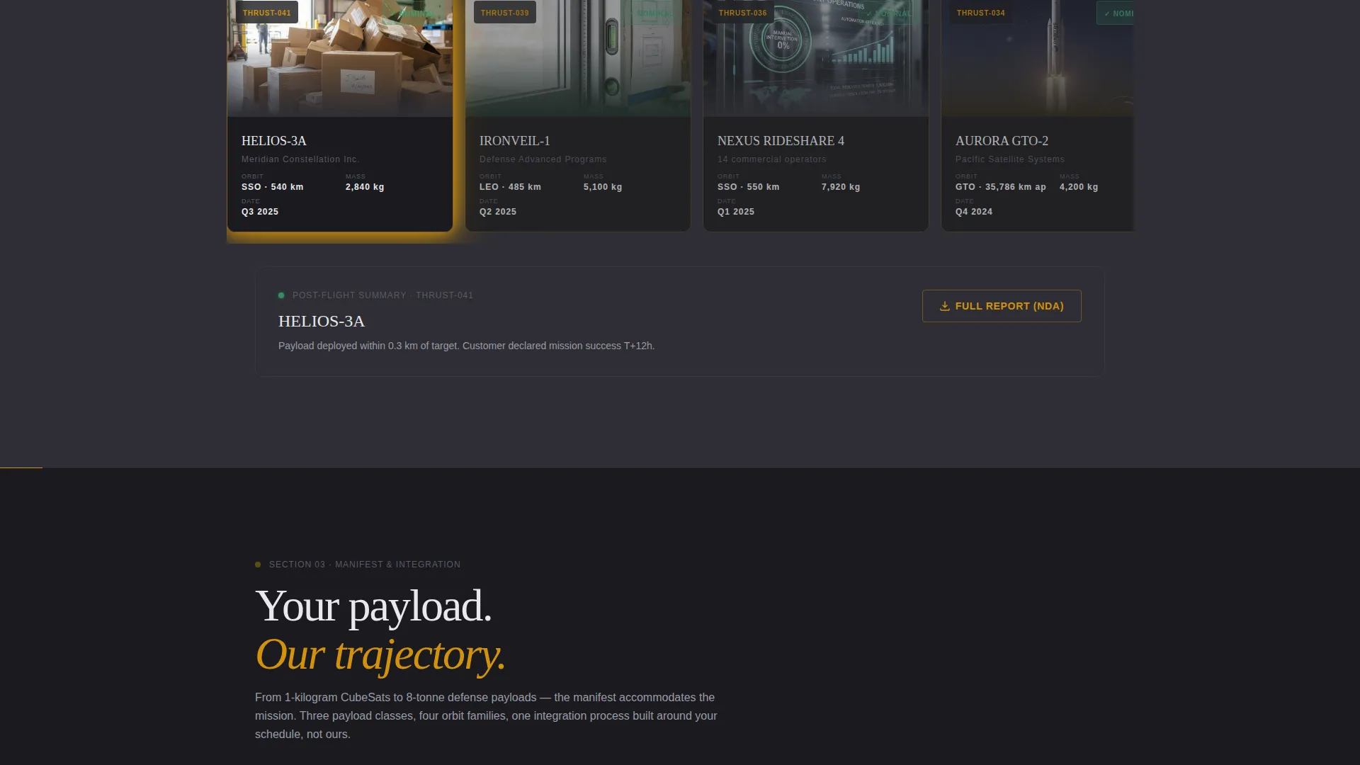 Launch Vehicle Company Landing Page Template