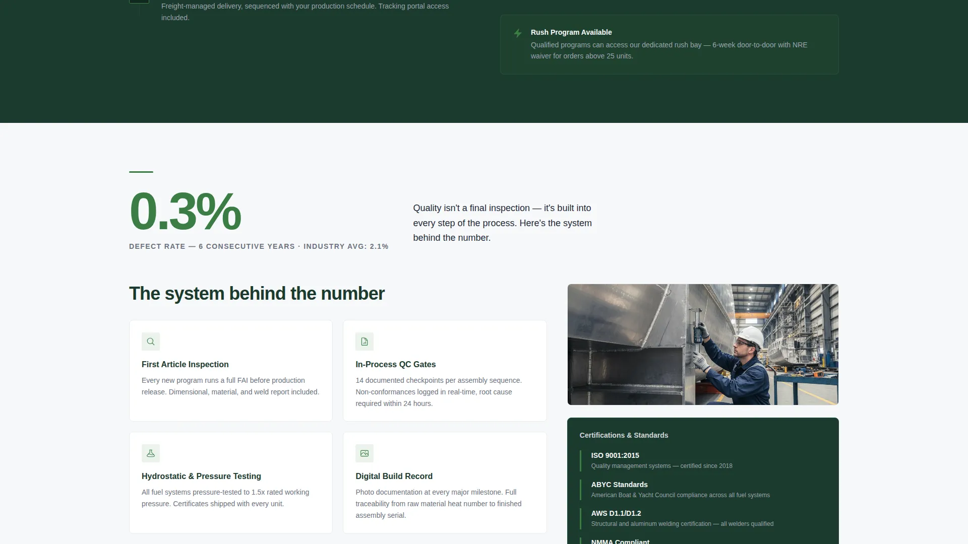 Marine Manufacturing Booking Website Template