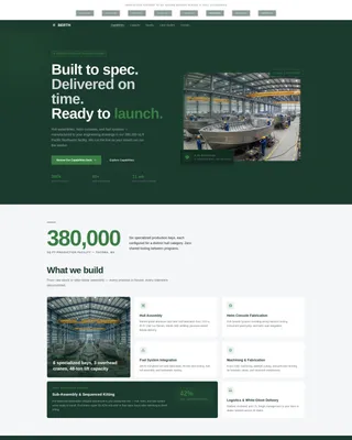 Marine Manufacturing Booking Website Template