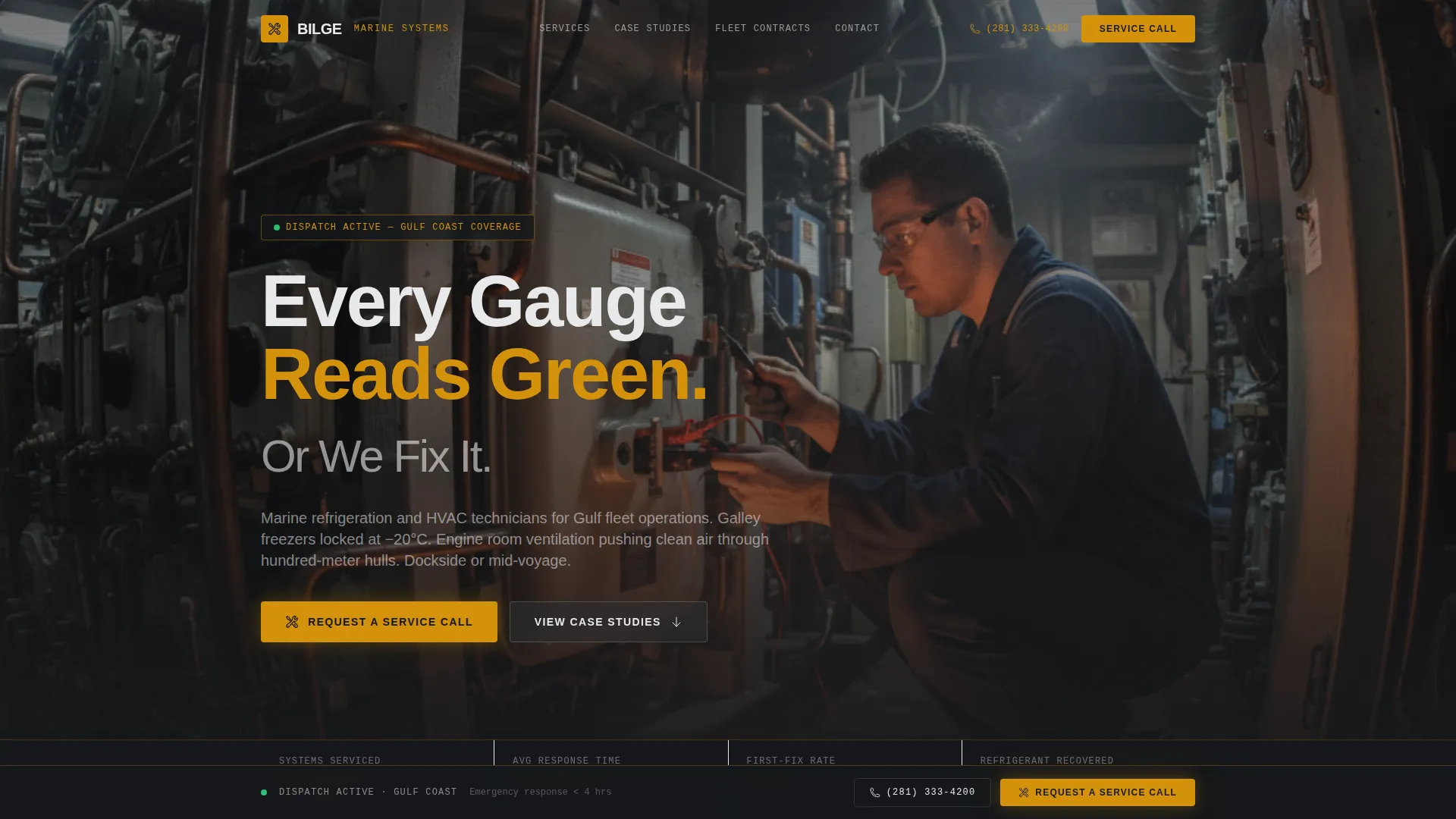 Marine HVAC & Refrigeration Service Landing Page Template