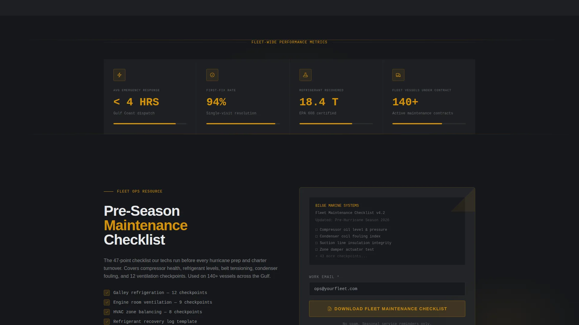 Marine HVAC & Refrigeration Service Landing Page Template