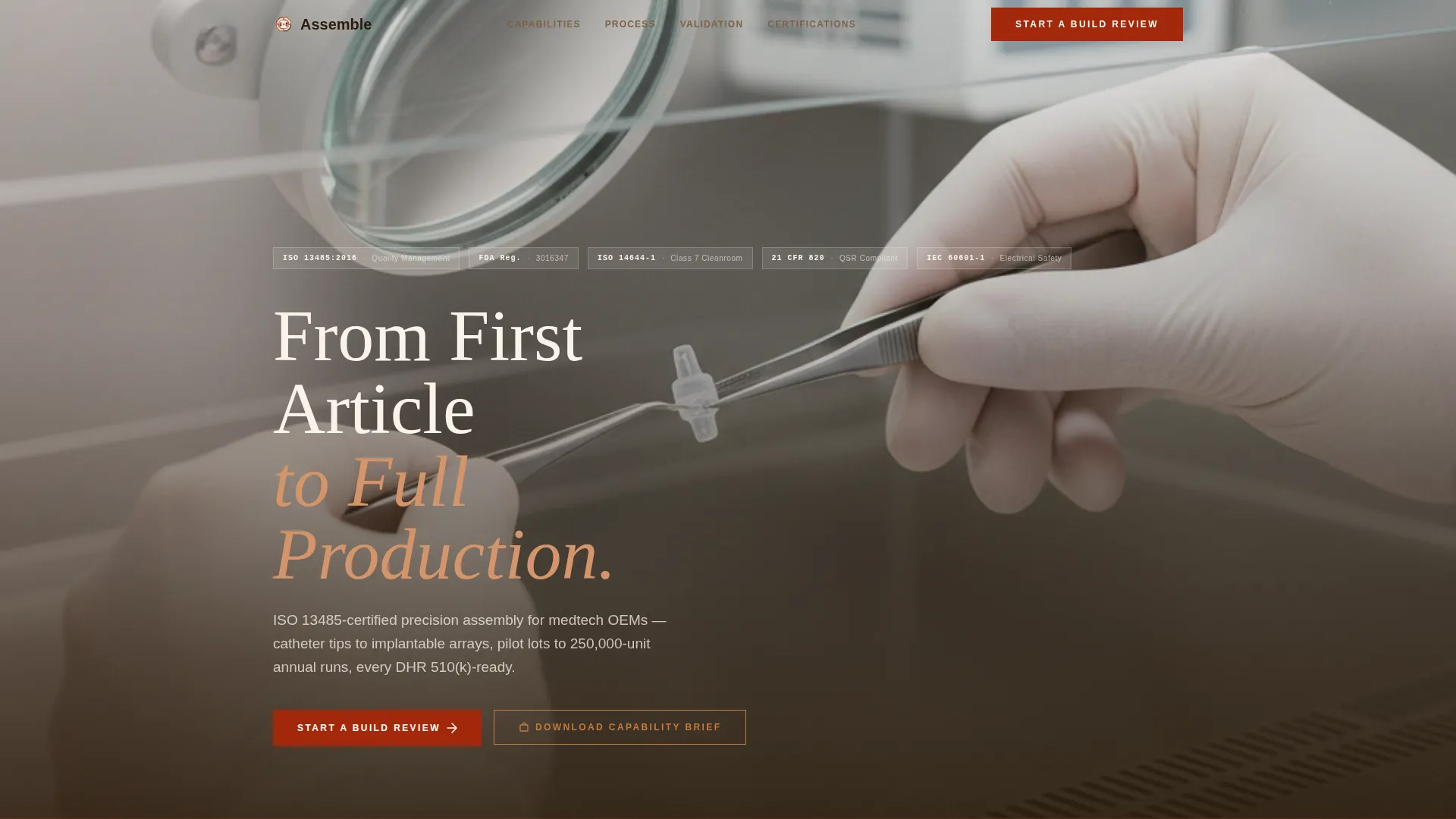 Medical Device Manufacturing Specialist Reviews Website Template