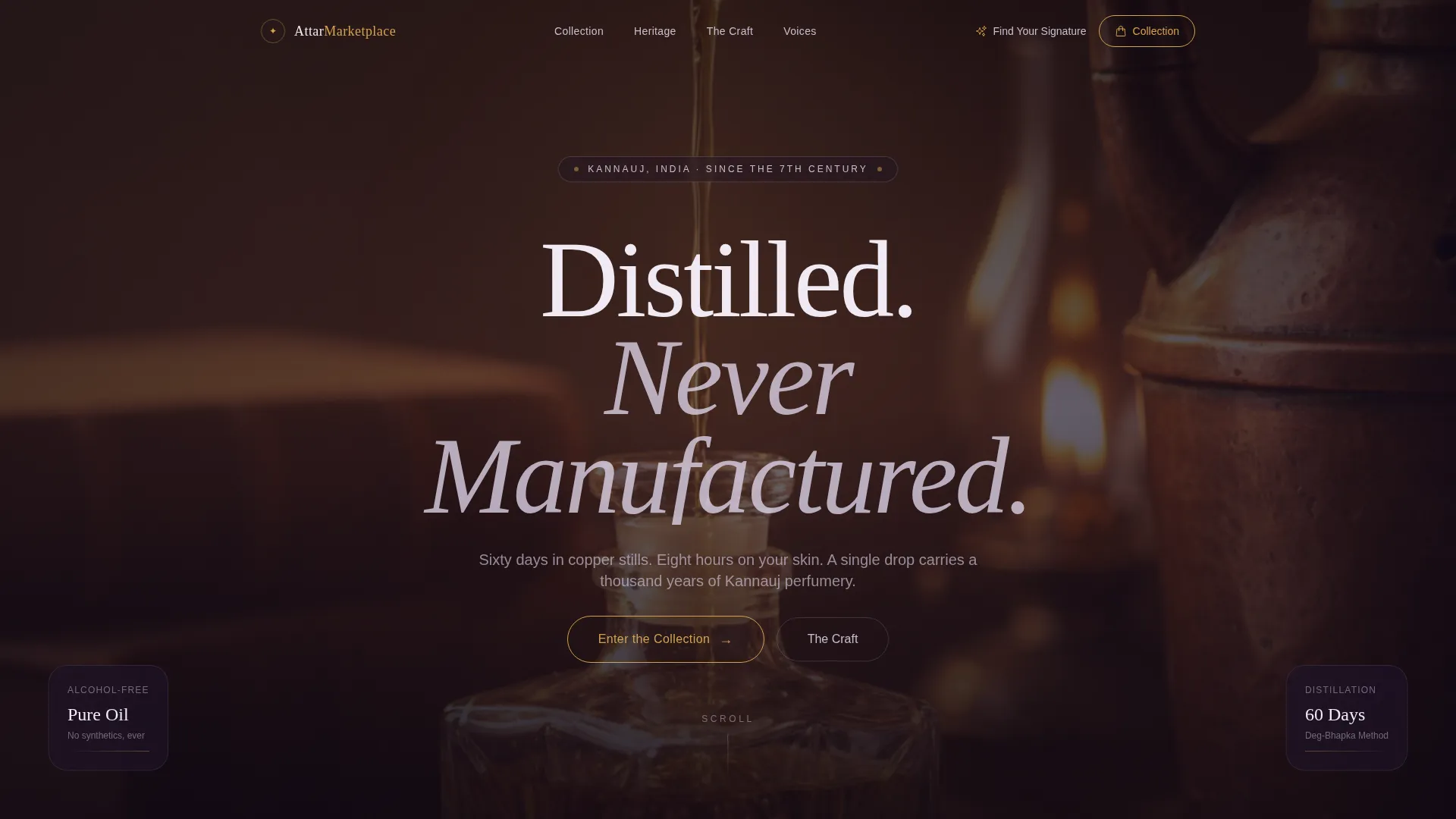 Luxe Attar Landing Page Template for Perfume Brands