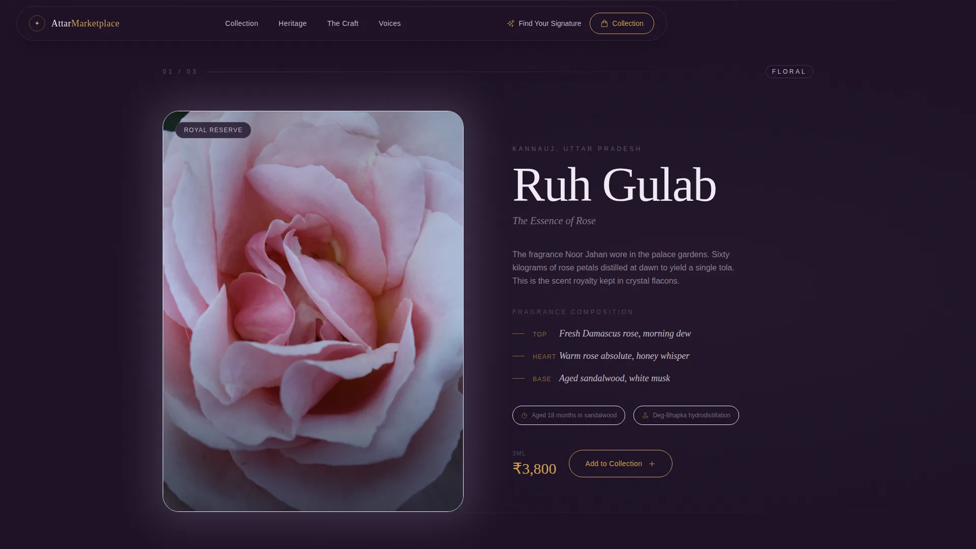 Luxe Attar Landing Page Template for Perfume Brands