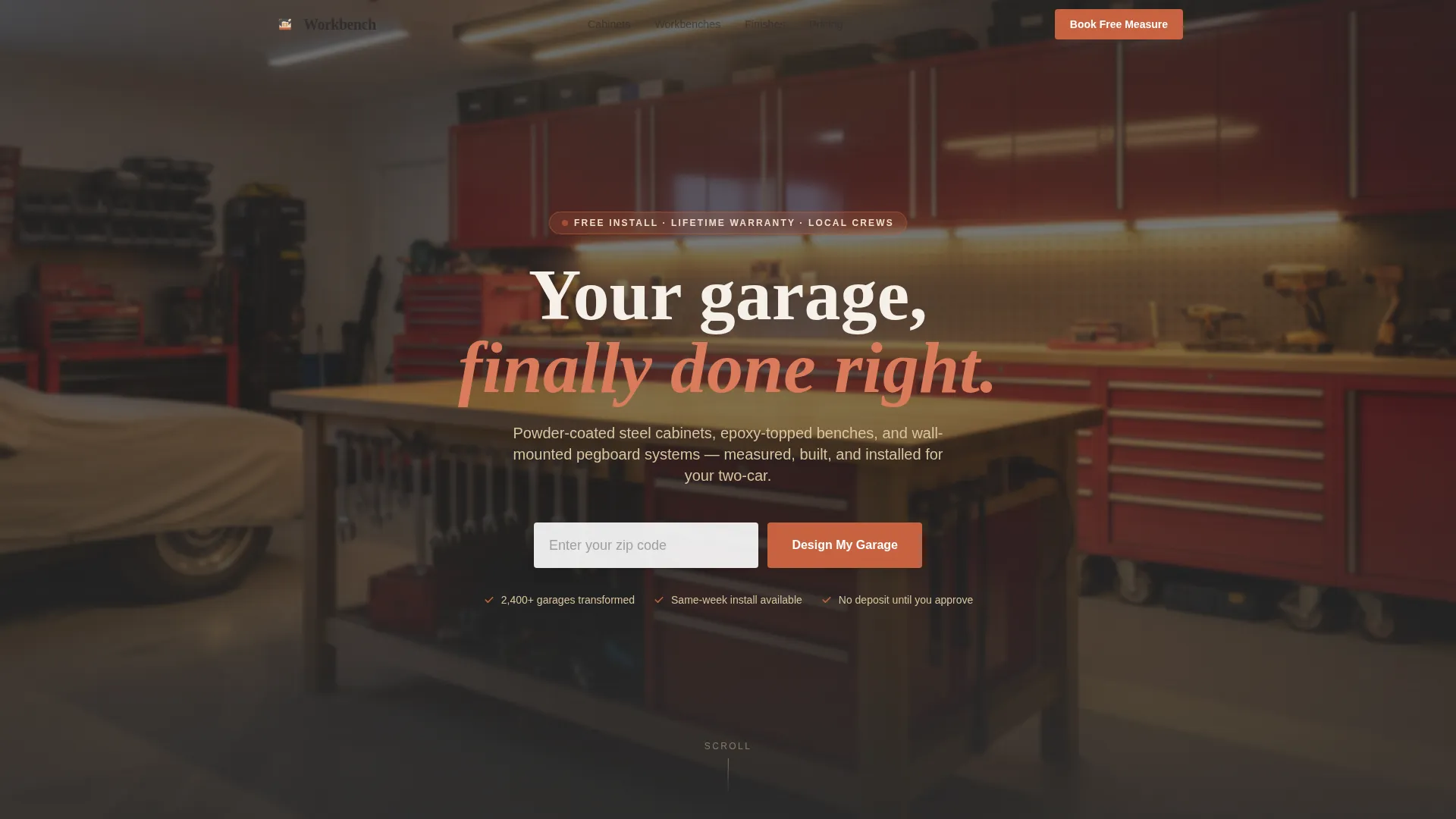 Garage Renovation Landing Page Template