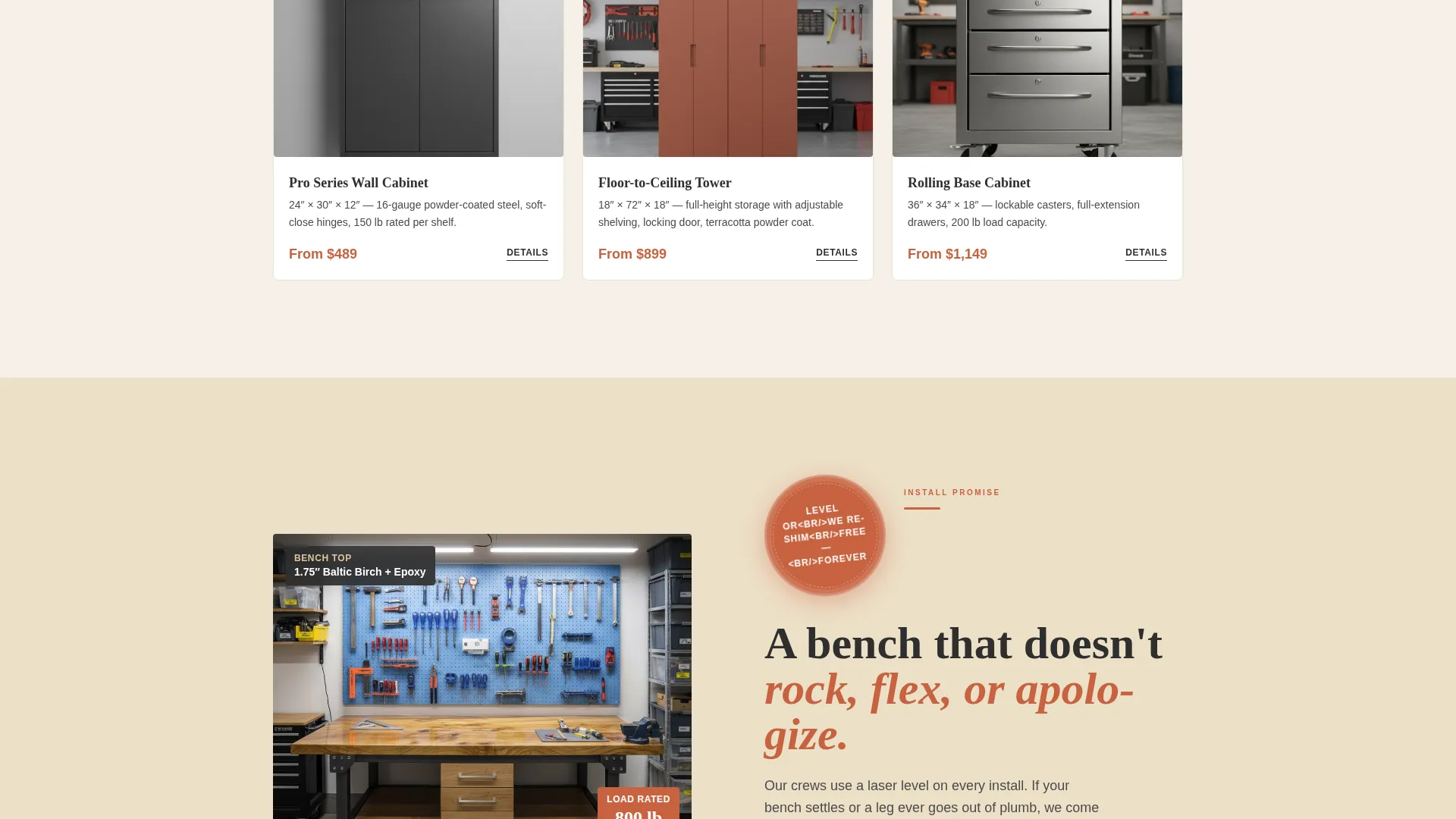 Garage Renovation Landing Page Template