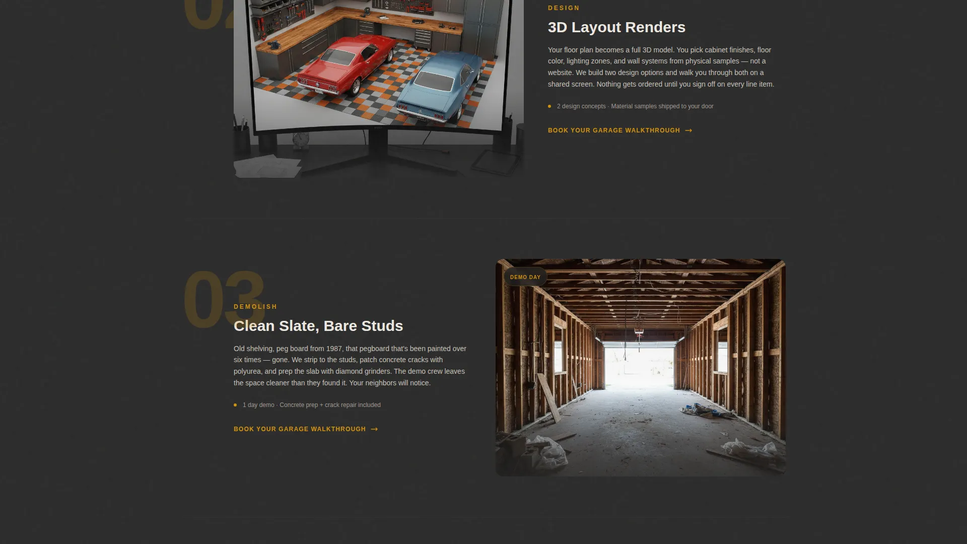 Garage Interior Designer Landing Page Template