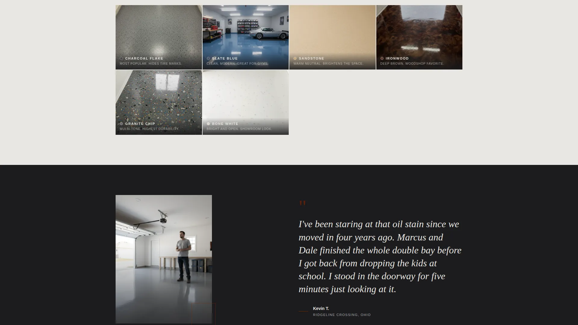 Garage Epoxy Coating Service Landing Page Template