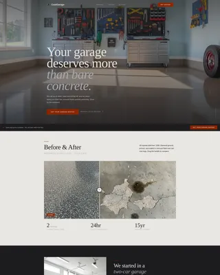 Garage Epoxy Coating Service Landing Page Template