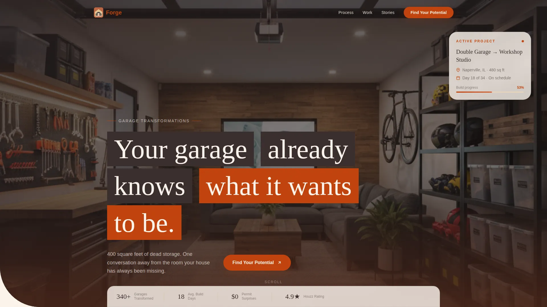 Garage Remodeling Contractor Landing Page Template