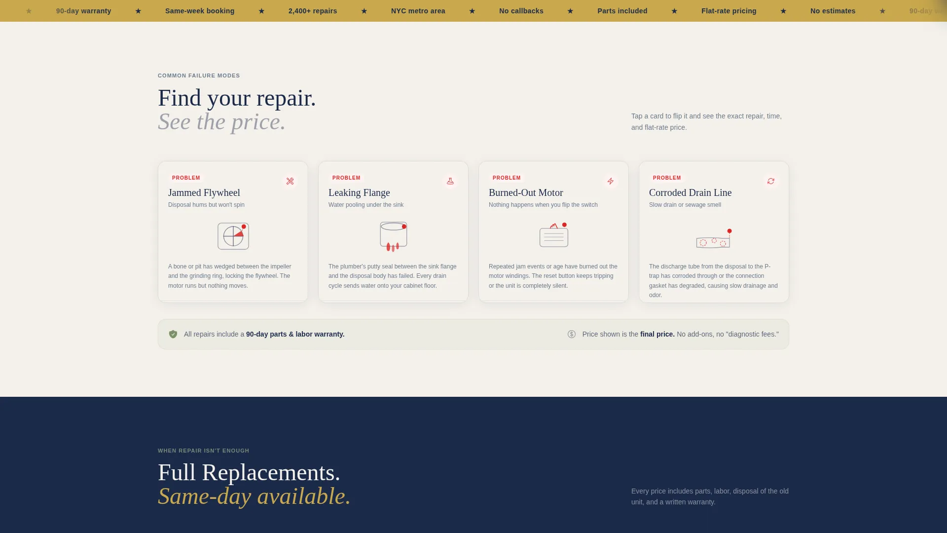 Garbage Disposal Repair Landing Page Template