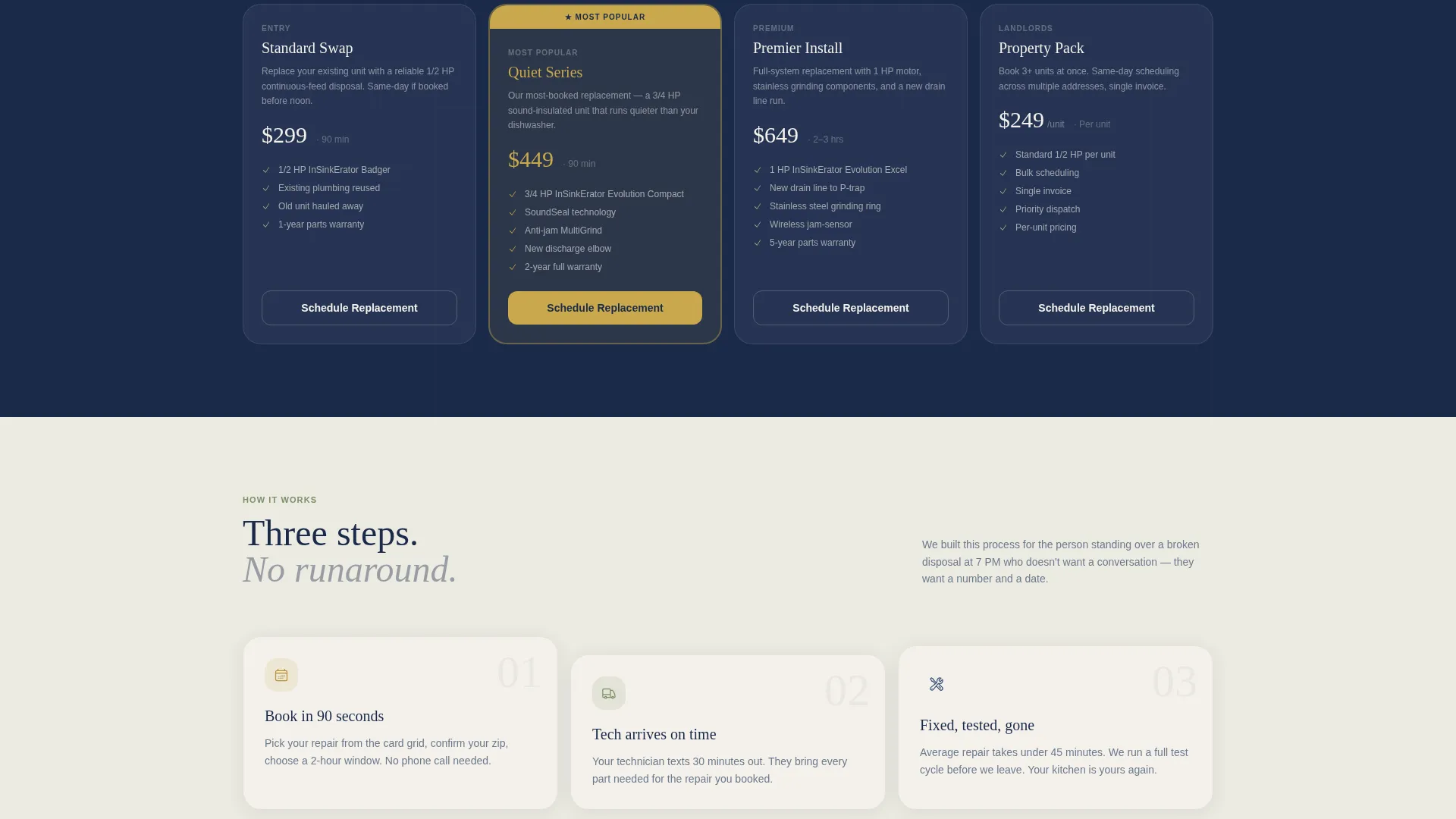 Garbage Disposal Repair Landing Page Template