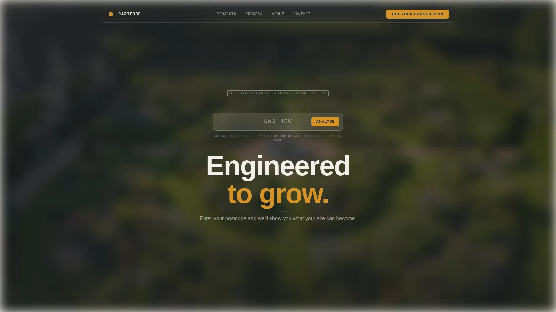 Architectural Garden Design Landing Page Template