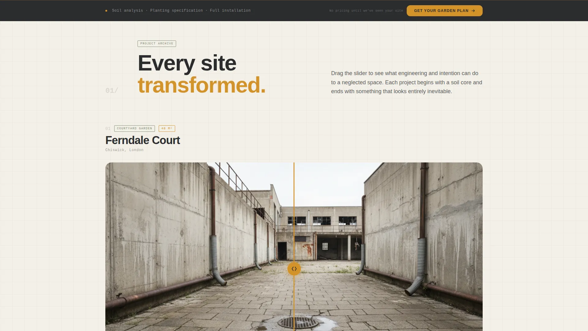 Architectural Garden Design Landing Page Template