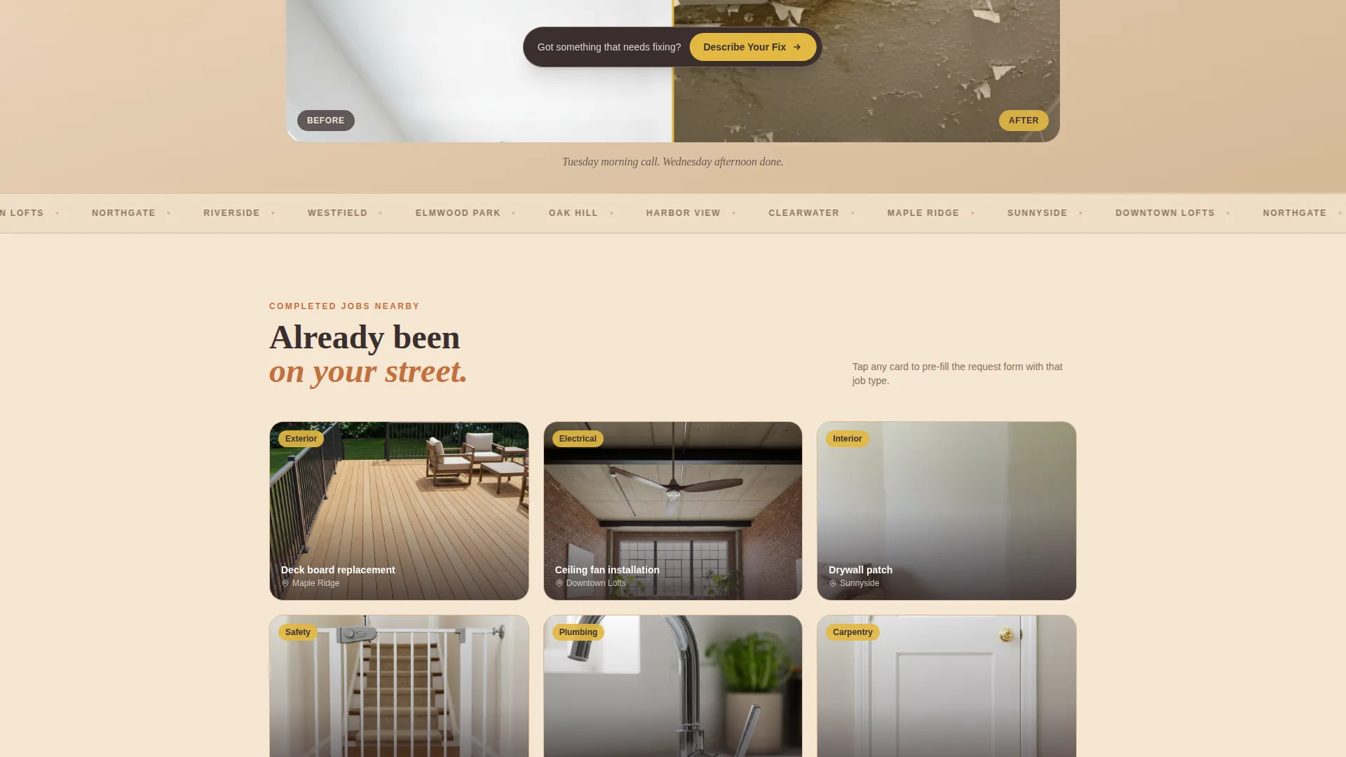 Handyman Landing Page Template | Industrial Raw Design