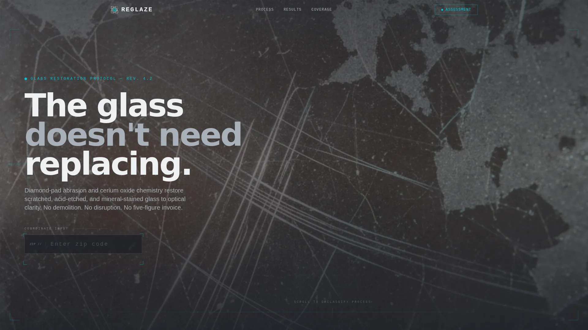 Glass Restoration Landing Page Template